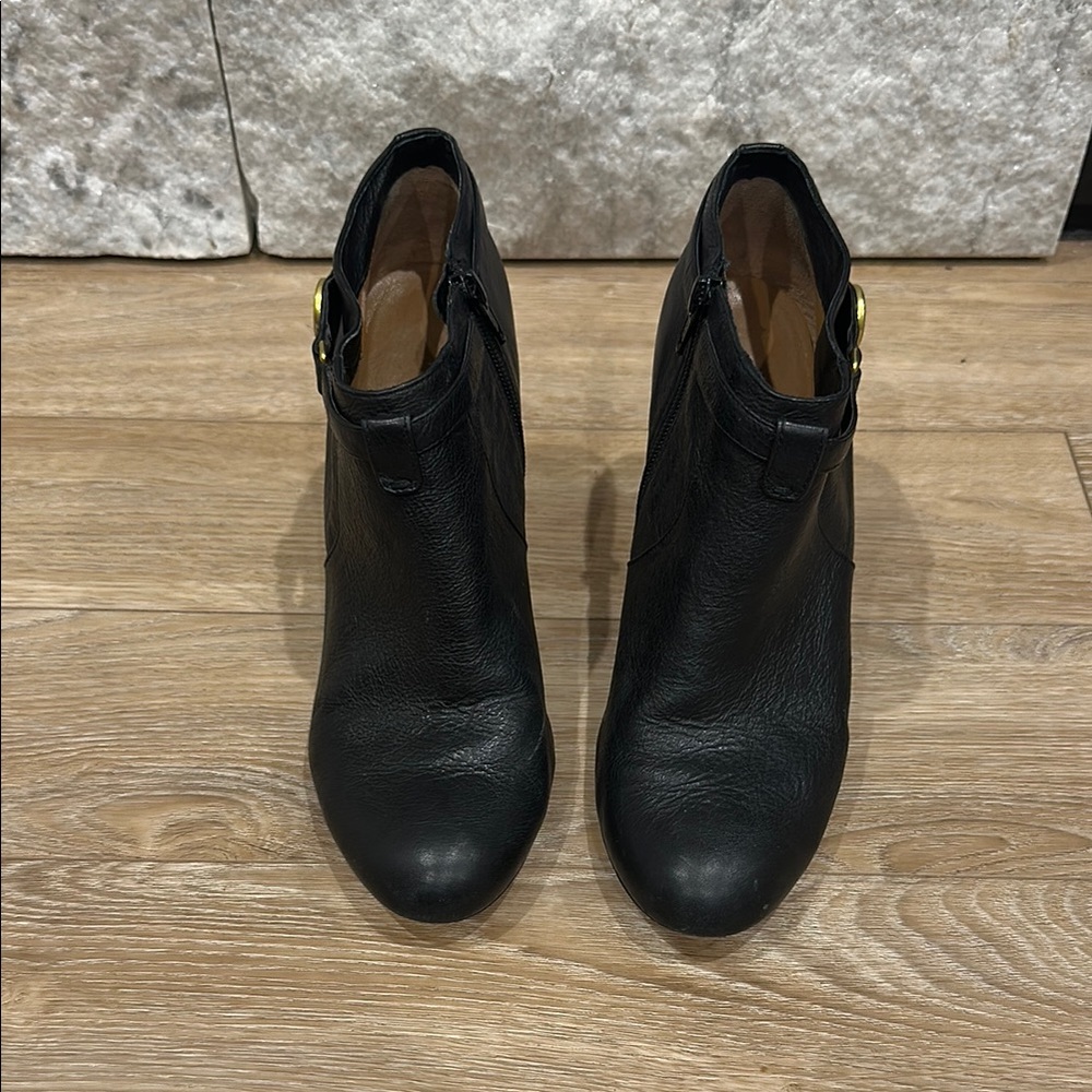 Coach Black Leather Ankle Boots